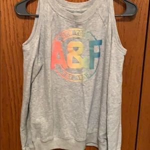 Gray cold shouldered shirt from Abercrombie Kids